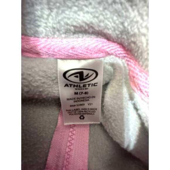 Athletic Works Girls 1/2 Zip Sweat Shirt Tops Gray/Pink Size M 7/8 - Picture 4 of 7